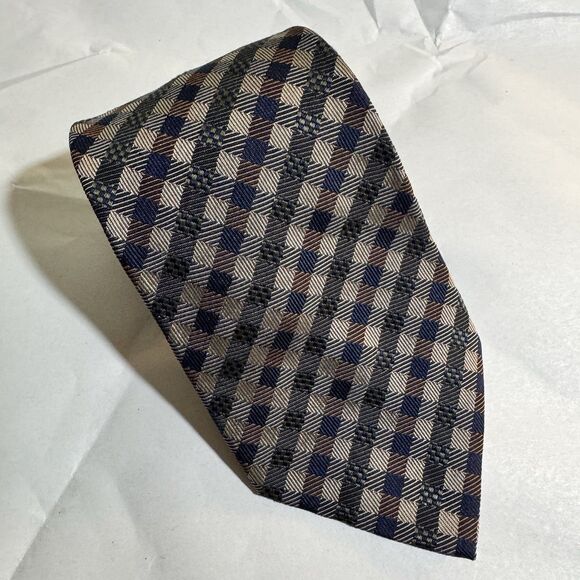 Hermes Paris Tie 100% Silk Made in France Brown Striped Hand Made 58"x3.25" - Picture 1 of 6